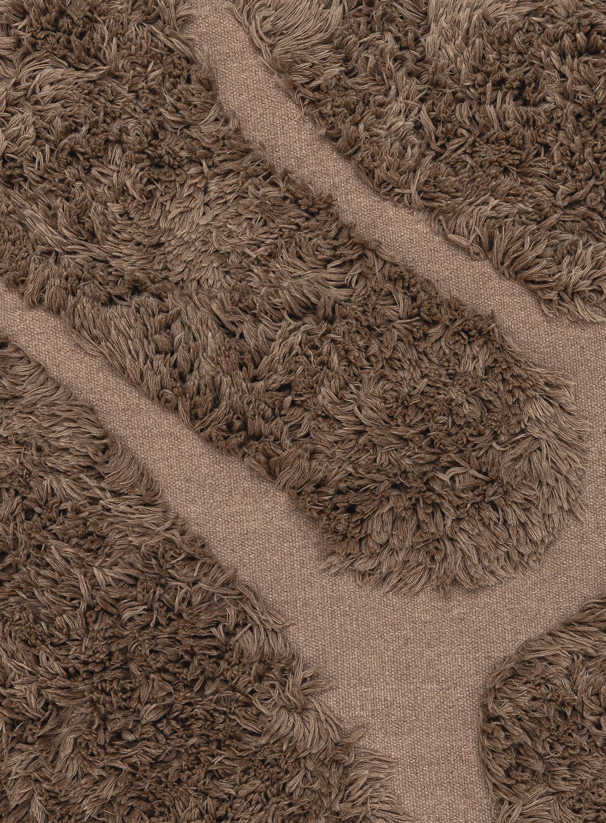 Bethany Chocolate Sculptural Wool Shag Rug
