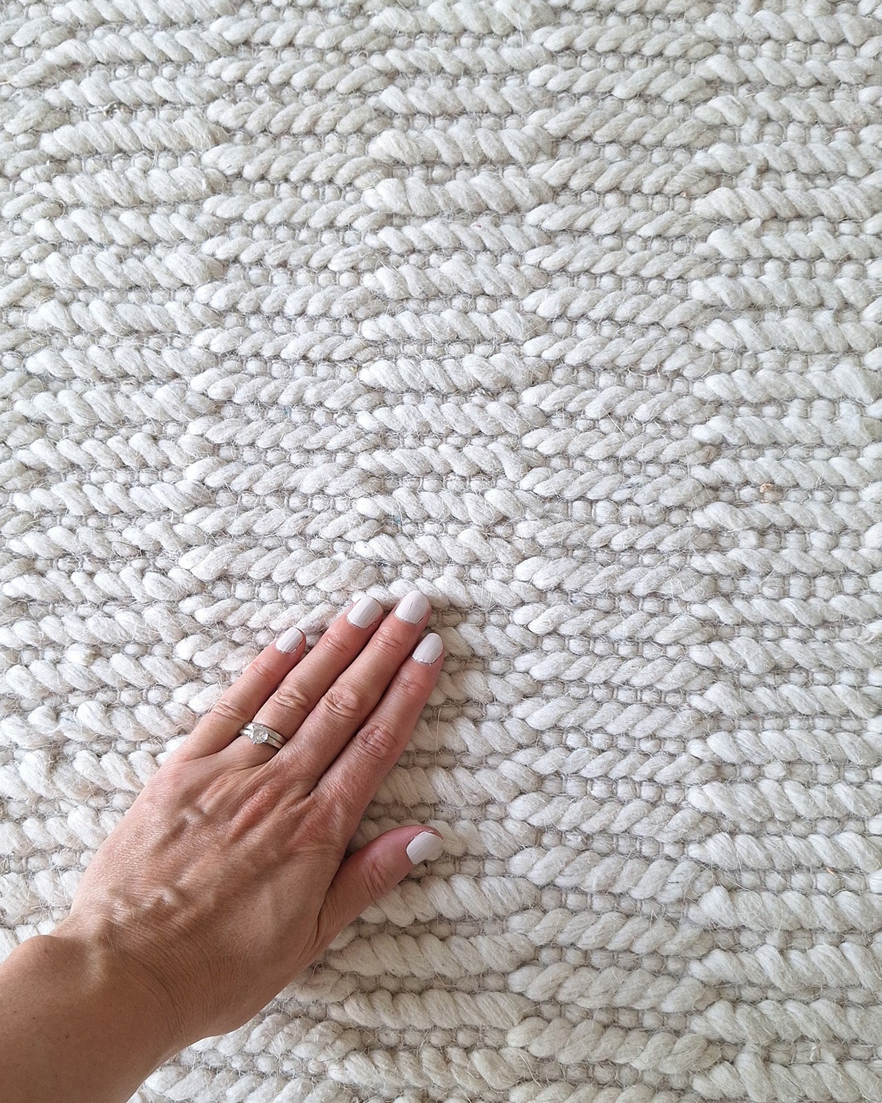Blanca Ivory Textured Wool Rug