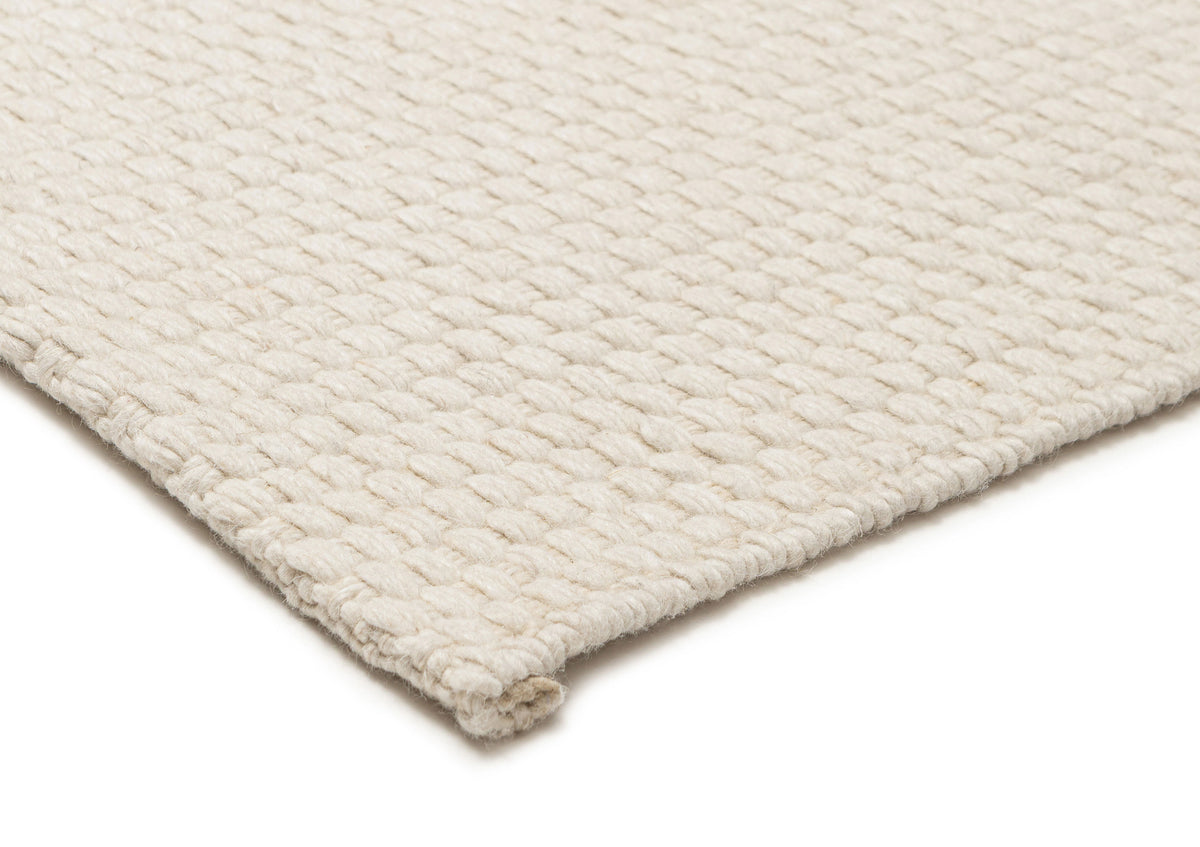Brecia Cream Basket Weave Wool Rug