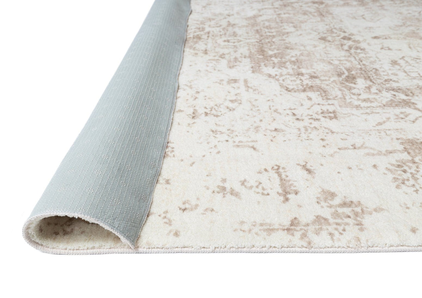 Cabanela Cream and Beige Distressed Washable Runner Rug