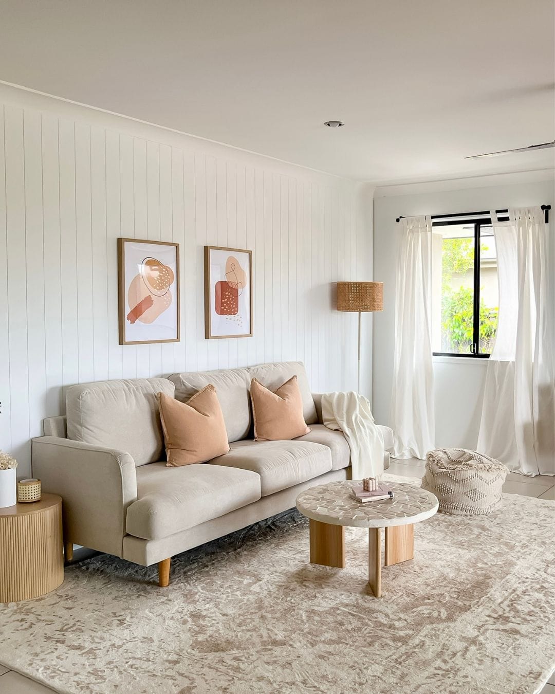 Cabanela Cream and Beige Distressed Washable Rug