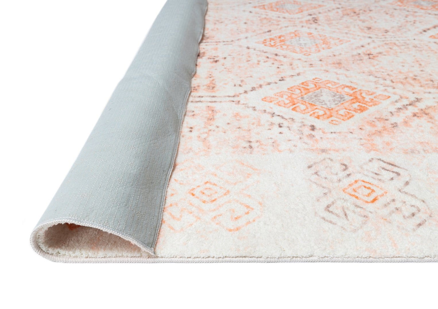 Caitlin Orange and Peach Tribal Pattern Washable Rug