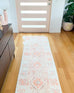 Caitlin Orange and Peach Tribal Pattern Washable Runner Rug