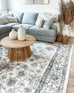Calliope Grey and Ivory Distressed Washable Rug