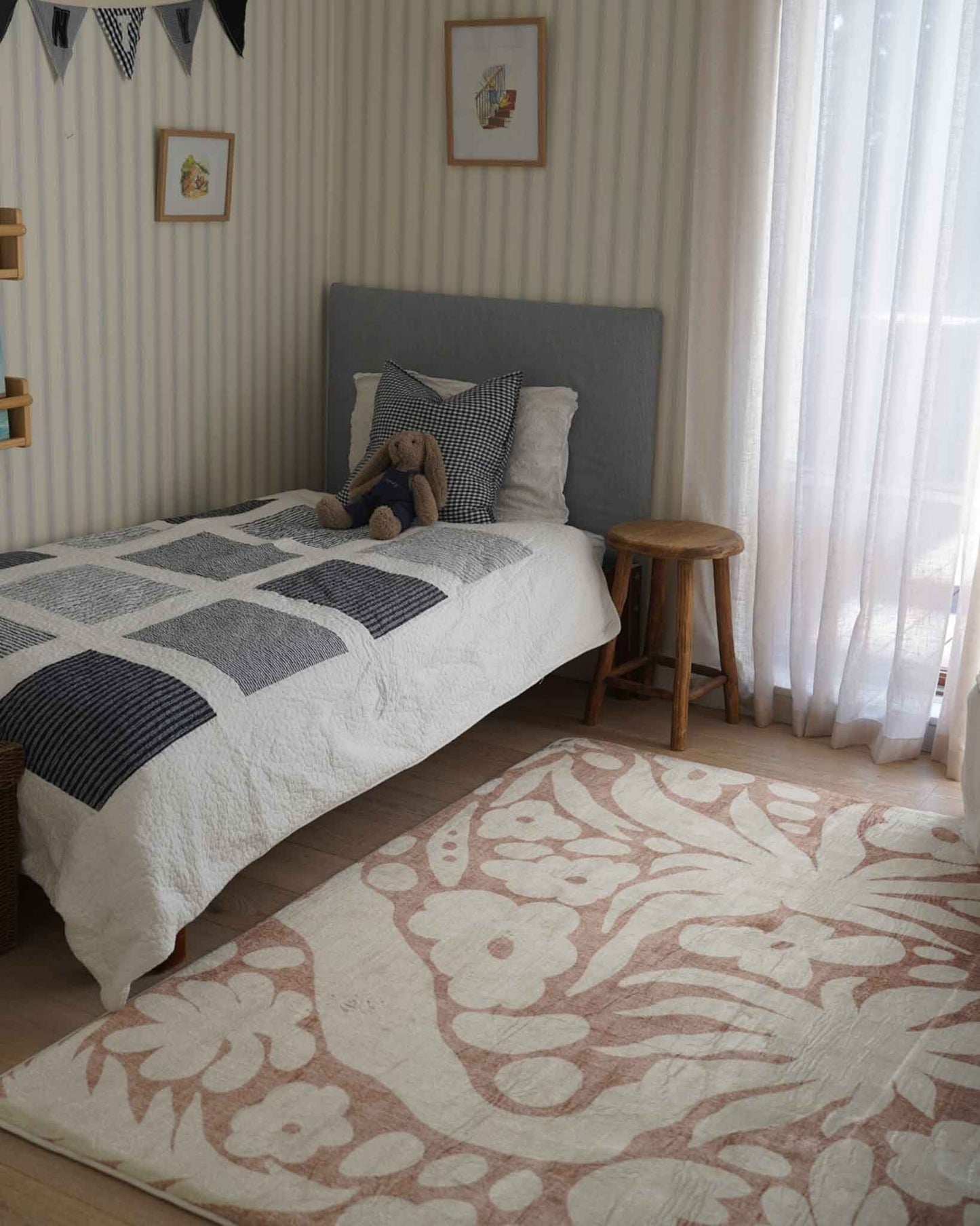 Calo Beige and Brown Floral Rollie Pollie Playmat
