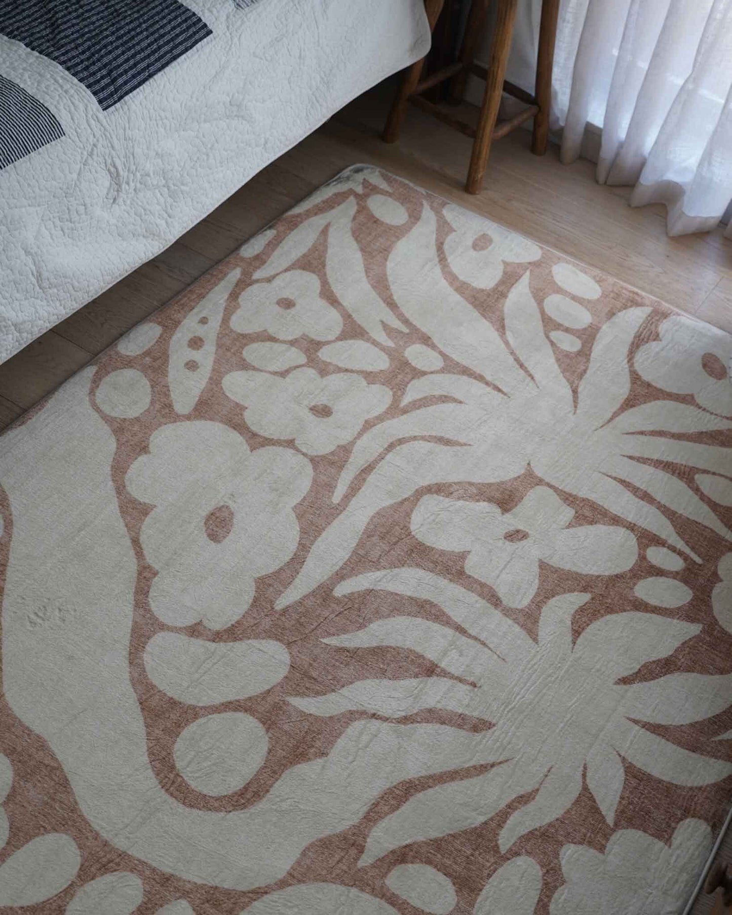 Calo Beige and Brown Floral Rollie Pollie Playmat