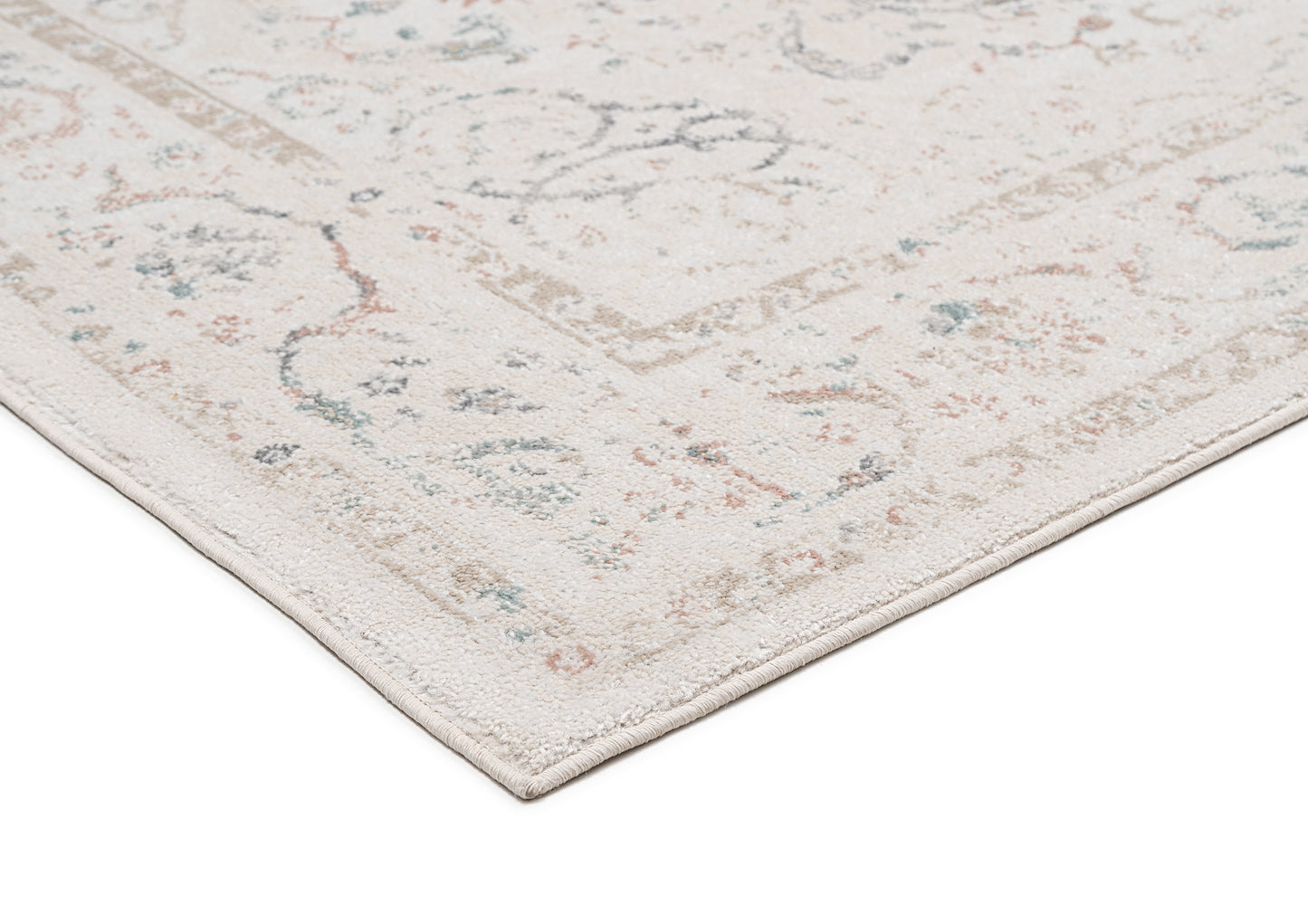 Caribou Cream and Pink Traditional Rug