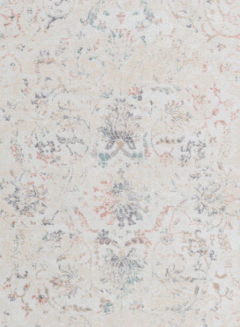 Caribou Cream and Pink Traditional Rug