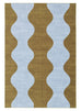 Carmona Olive and Blue Wave Washable Rug