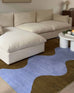 Carmona Olive and Blue Wave Washable Rug
