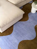Carmona Olive and Blue Wave Washable Rug