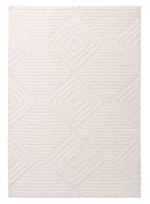 Catriona Ivory Cream Geometric Textured Rug *NO RETURNS UNLESS FAULTY