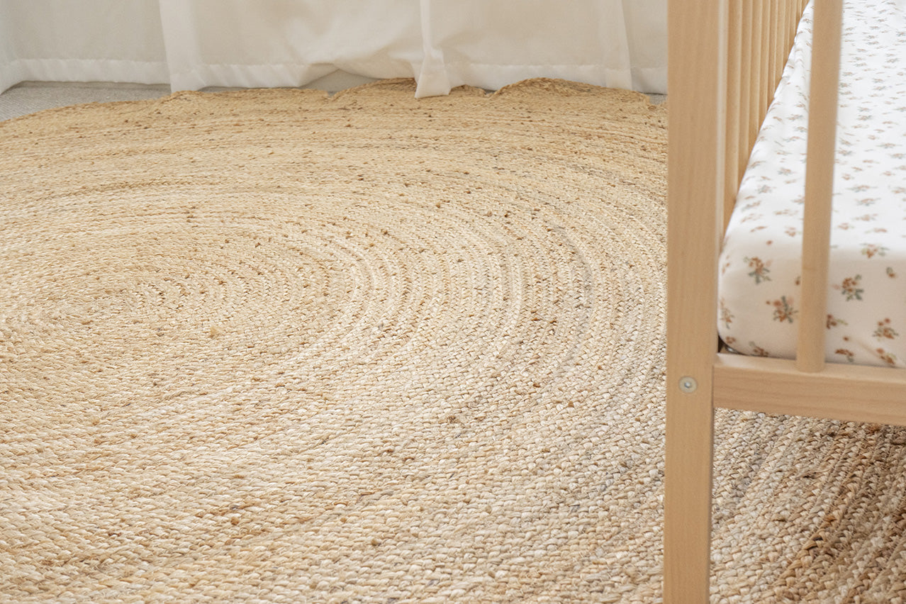Celeste Natural Brown Scalloped Jute Round Rug
