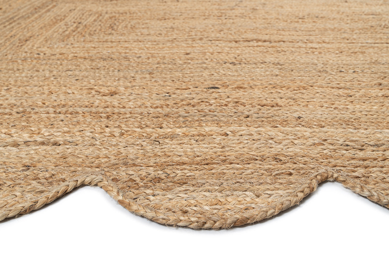 Celeste Natural Brown Scalloped Jute Rug