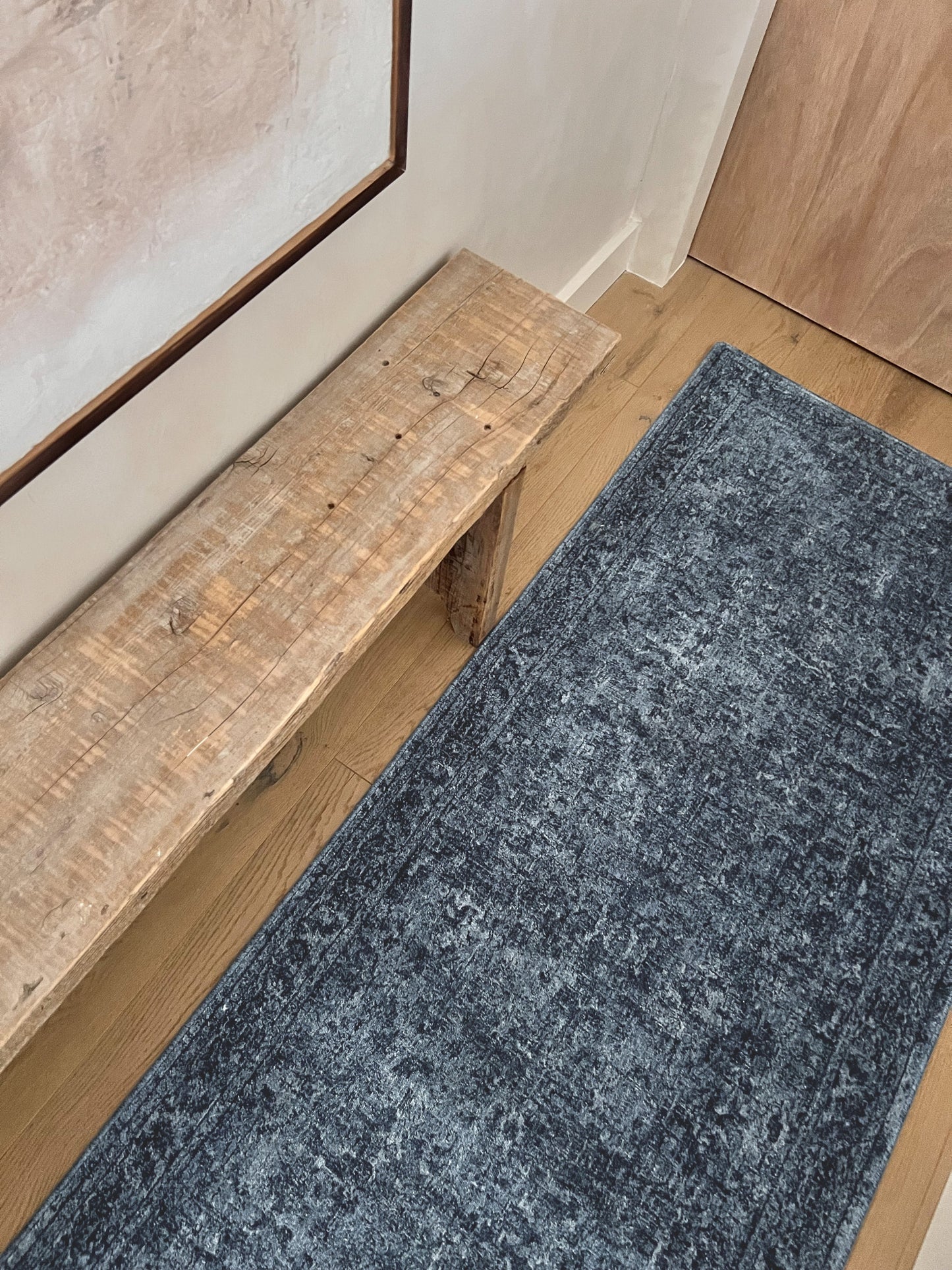 Celia Tonal Distressed Ink Blue Runner Rug