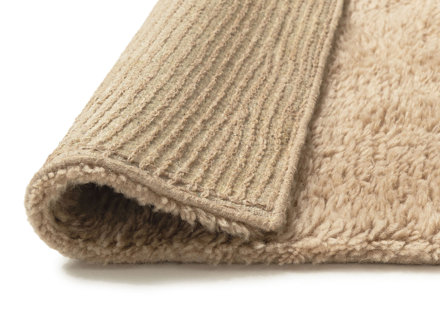 Chayenne Beige Wool Shag Rug
