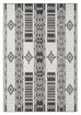 Chenoa Charcoal and Ivory Tribal Flatweave Indoor Outdoor Rug