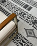Chenoa Charcoal and Ivory Tribal Flatweave Indoor Outdoor Rug