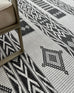 Chenoa Charcoal and Ivory Tribal Flatweave Indoor Outdoor Rug