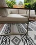 Chenoa Charcoal and Ivory Tribal Flatweave Indoor Outdoor Rug
