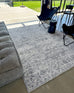 Chrissy Dark Grey Cream Traditional Distressed Washable Rug