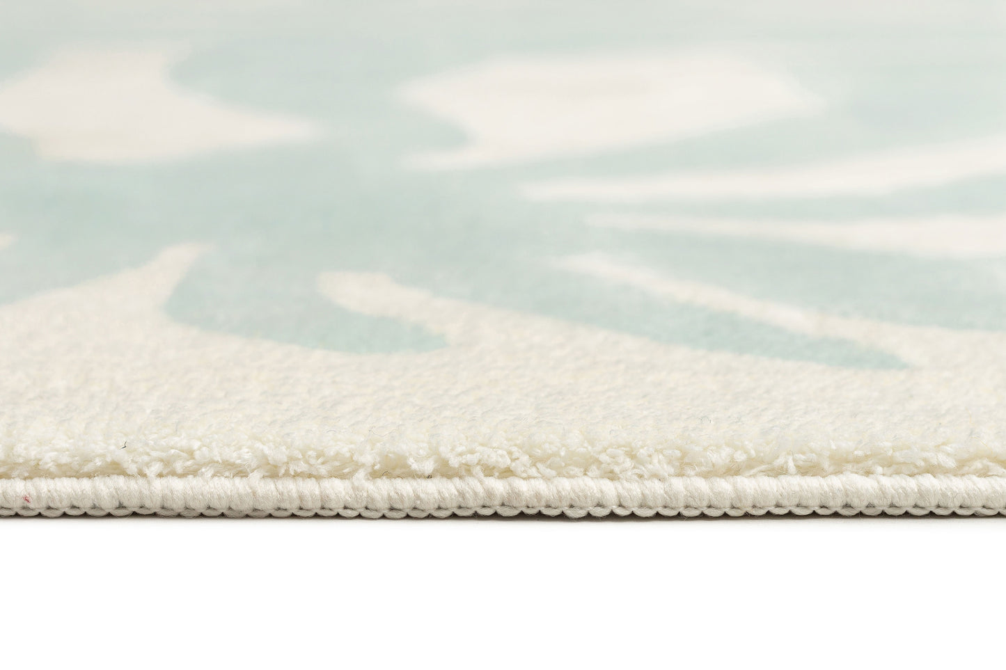 Cindy Blue Waves and Palms Washable Rug
