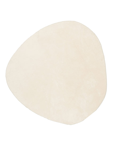 Clara Neutral Cream Irregular Round Washable Rug