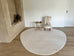 Clara Neutral Cream Irregular Round Washable Rug