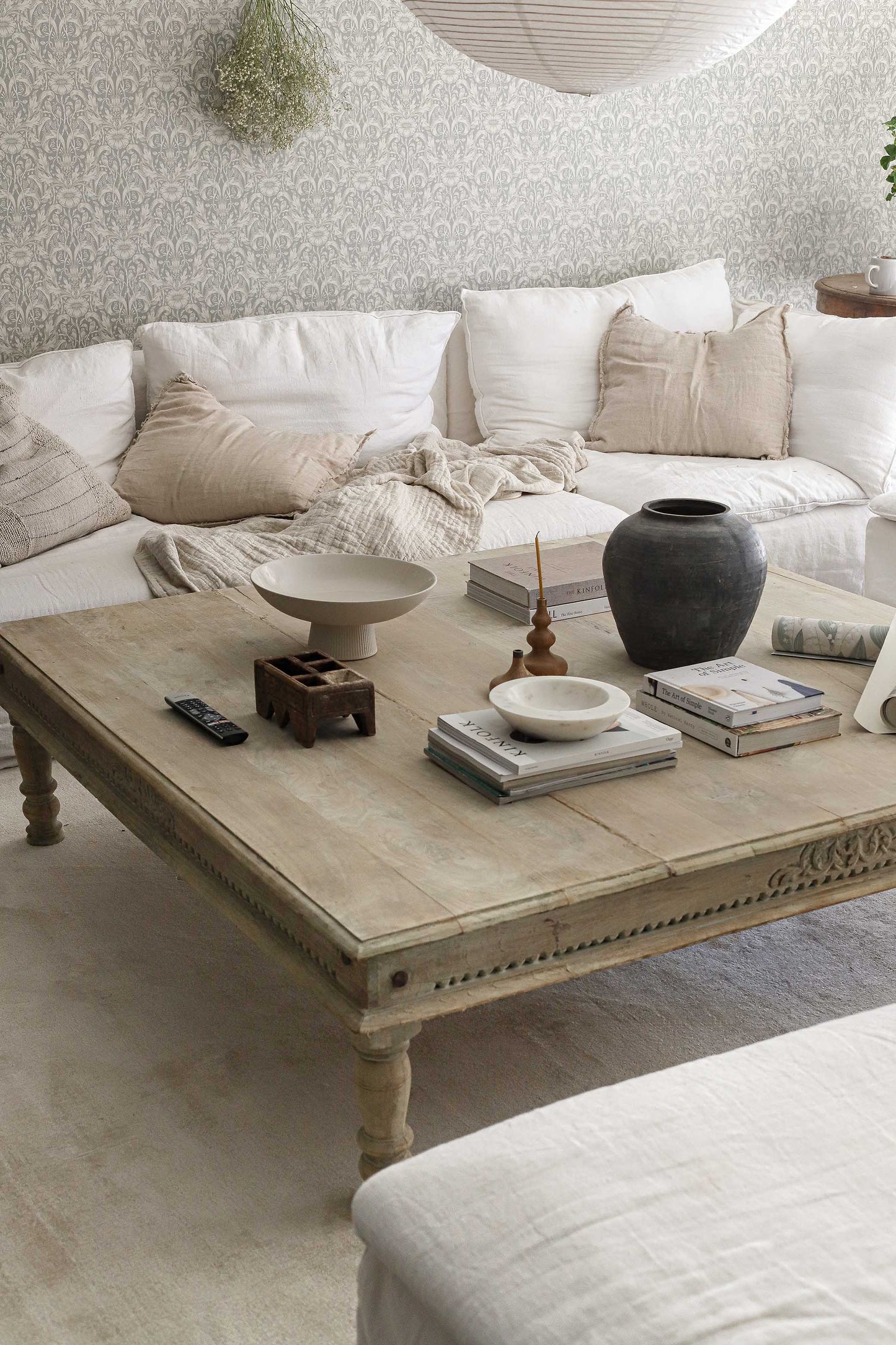 Claude Beige and Ivory Distressed Viscose Rug