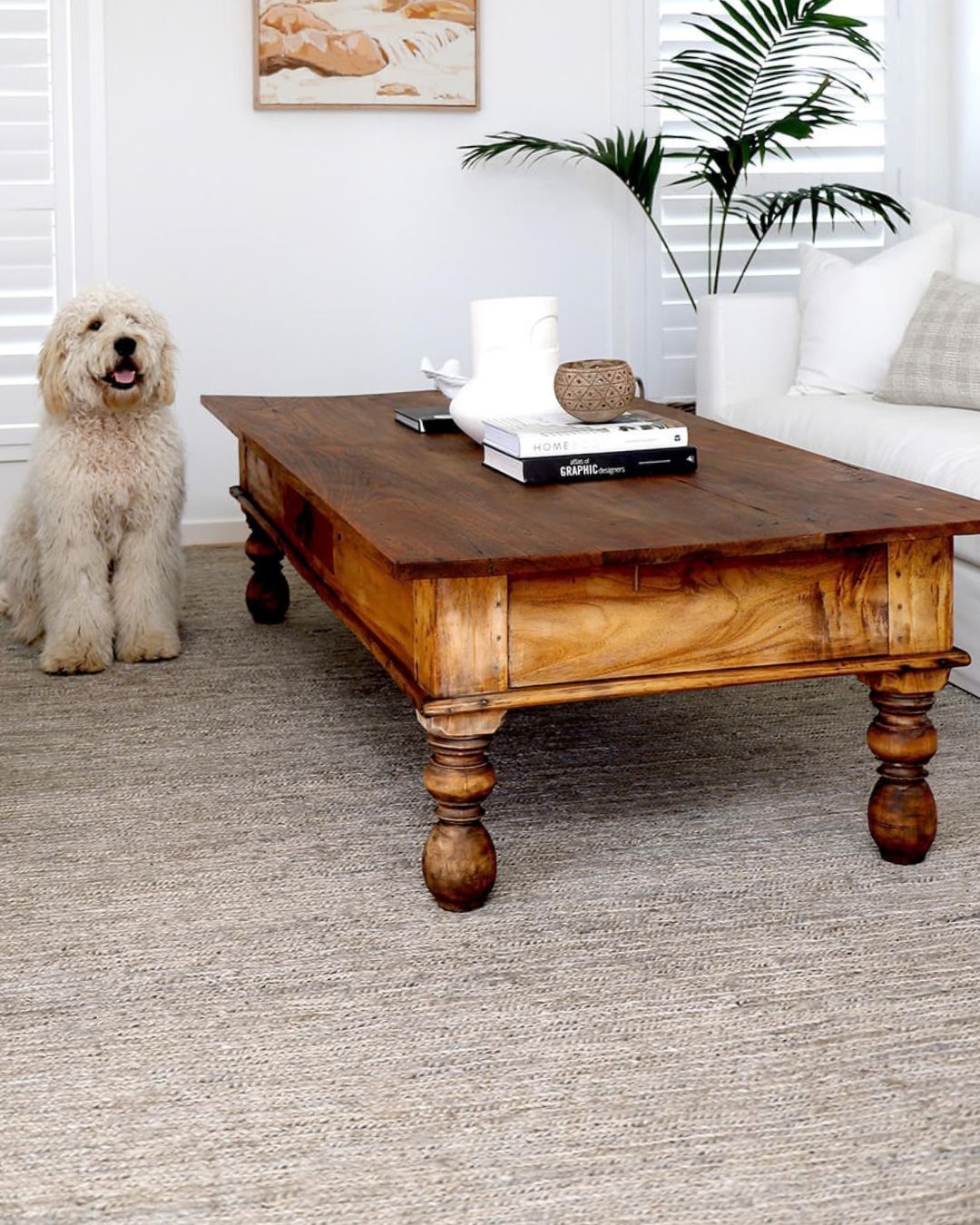 Clover Brown And Green Braided Jute Rug