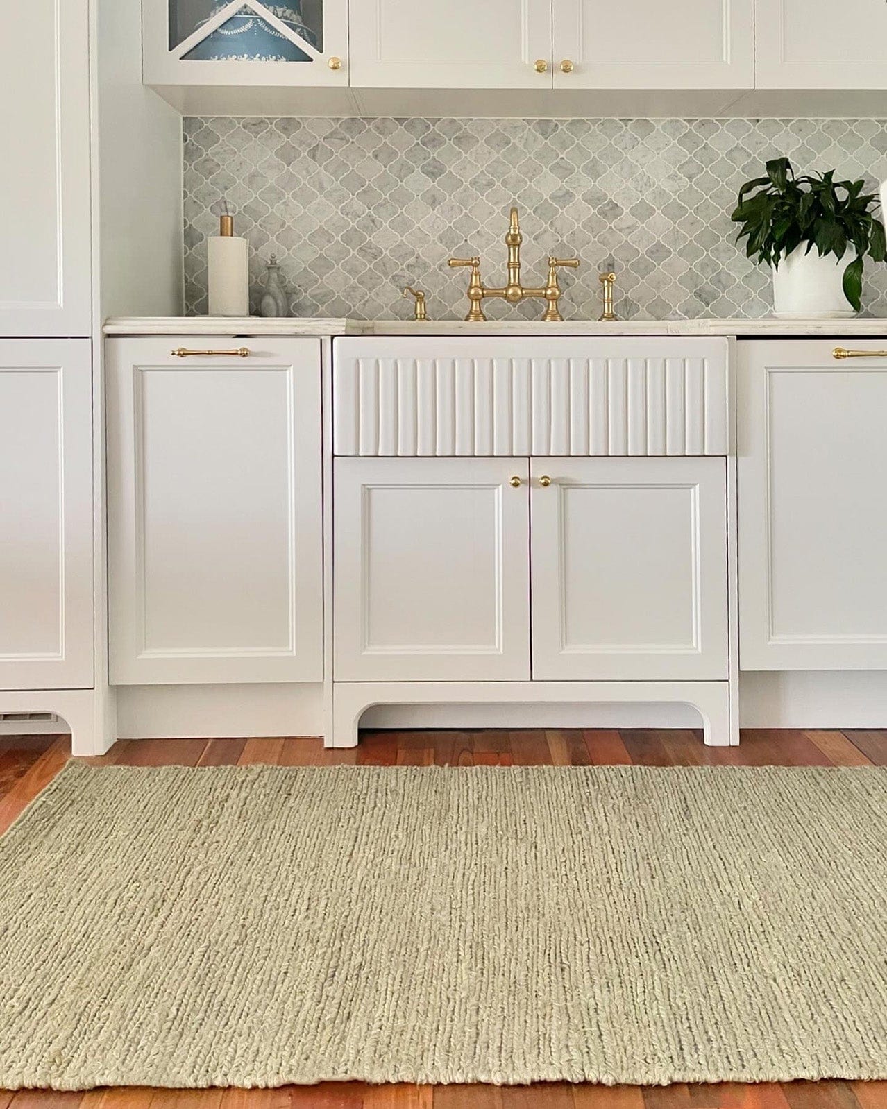 Clover Brown And Green Braided Jute Runner Rug