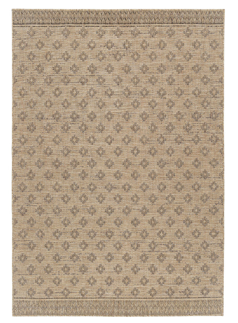 Cove Sand Nude and Ash Medallion Indoor Outdoor Rug