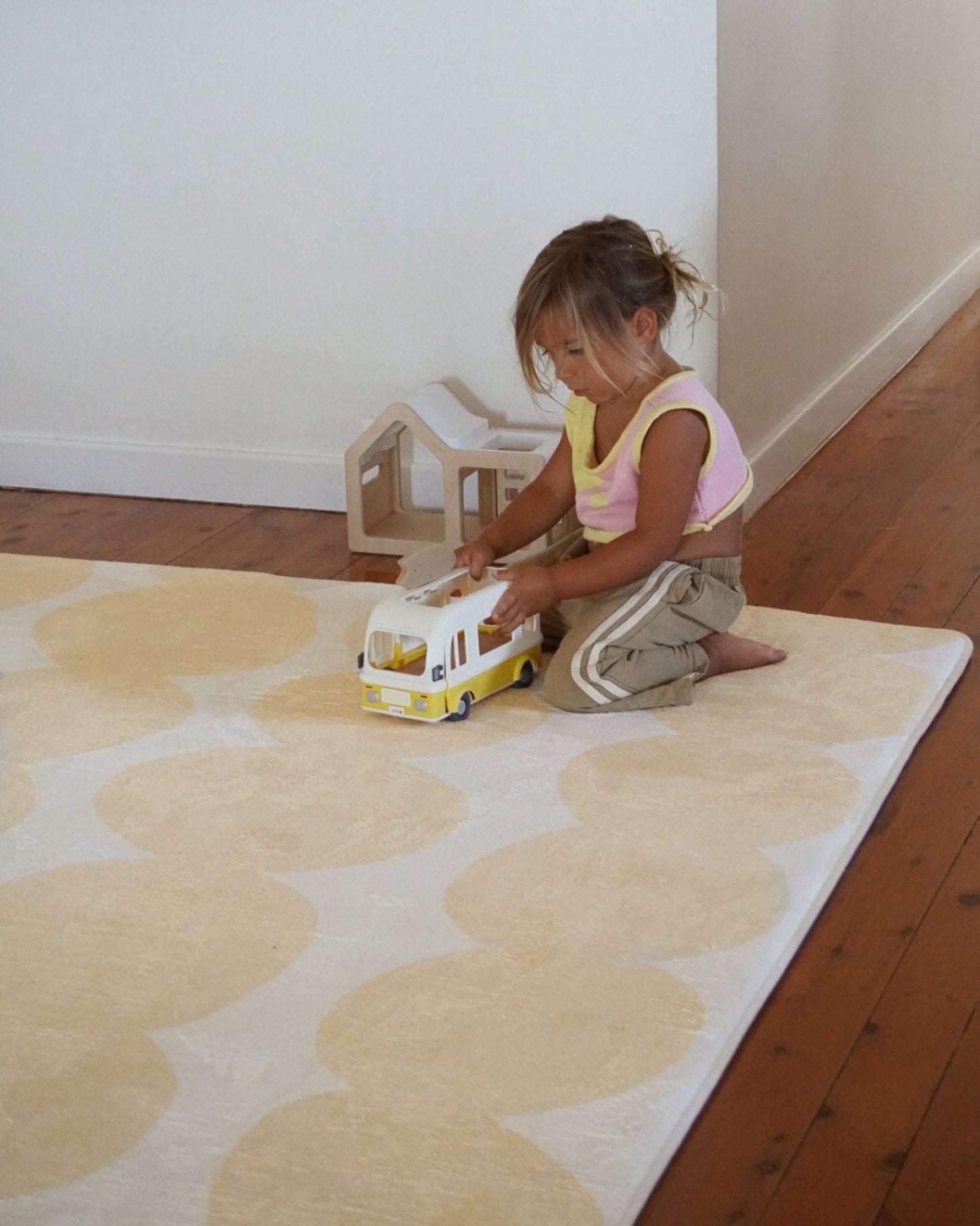 Cree Yellow and Beige Abstract Rollie Pollie Playmat