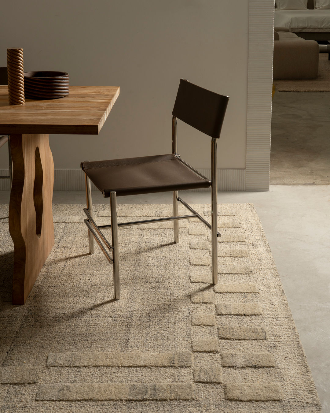 Cressida Sand Geometric Wool Rug