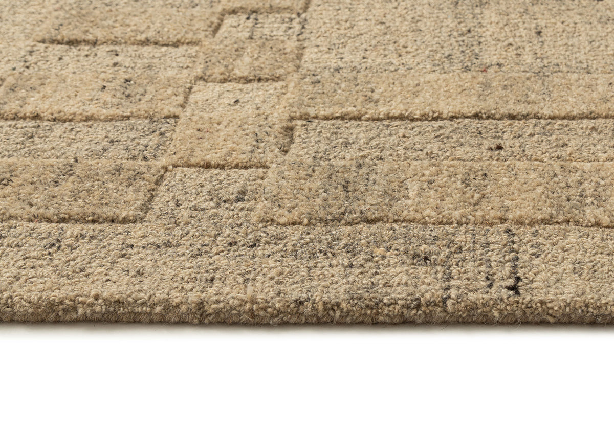 Cressida Sand Geometric Wool Rug