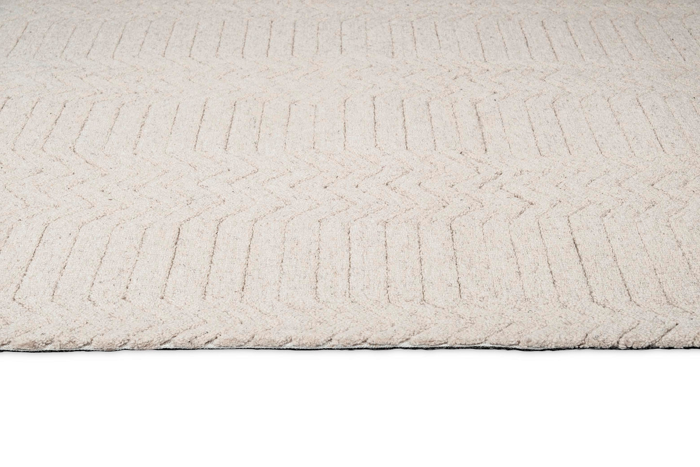 Cualli Ivory Cream Textured Rug