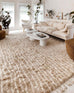 Daria Beige and Cream Abstract Tribal Wool Rug