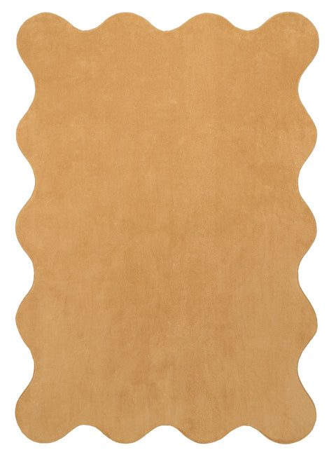 Darla Dark Beige Scallop Washable Rug