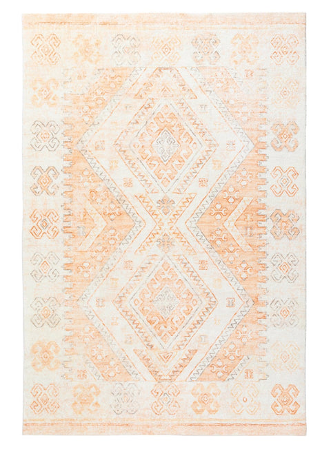 Dayanna Orange and Cream Tribal Washable Rug *NO RETURNS UNLESS FAULTY
