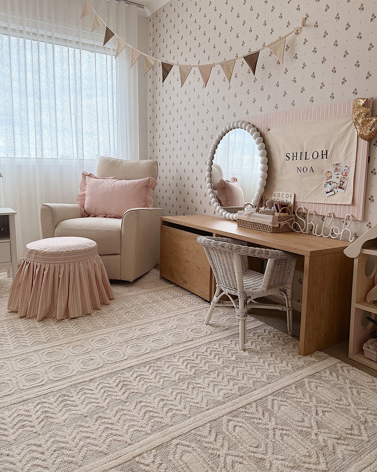 Delphine Ivory and Beige Tribal Transitional Rug