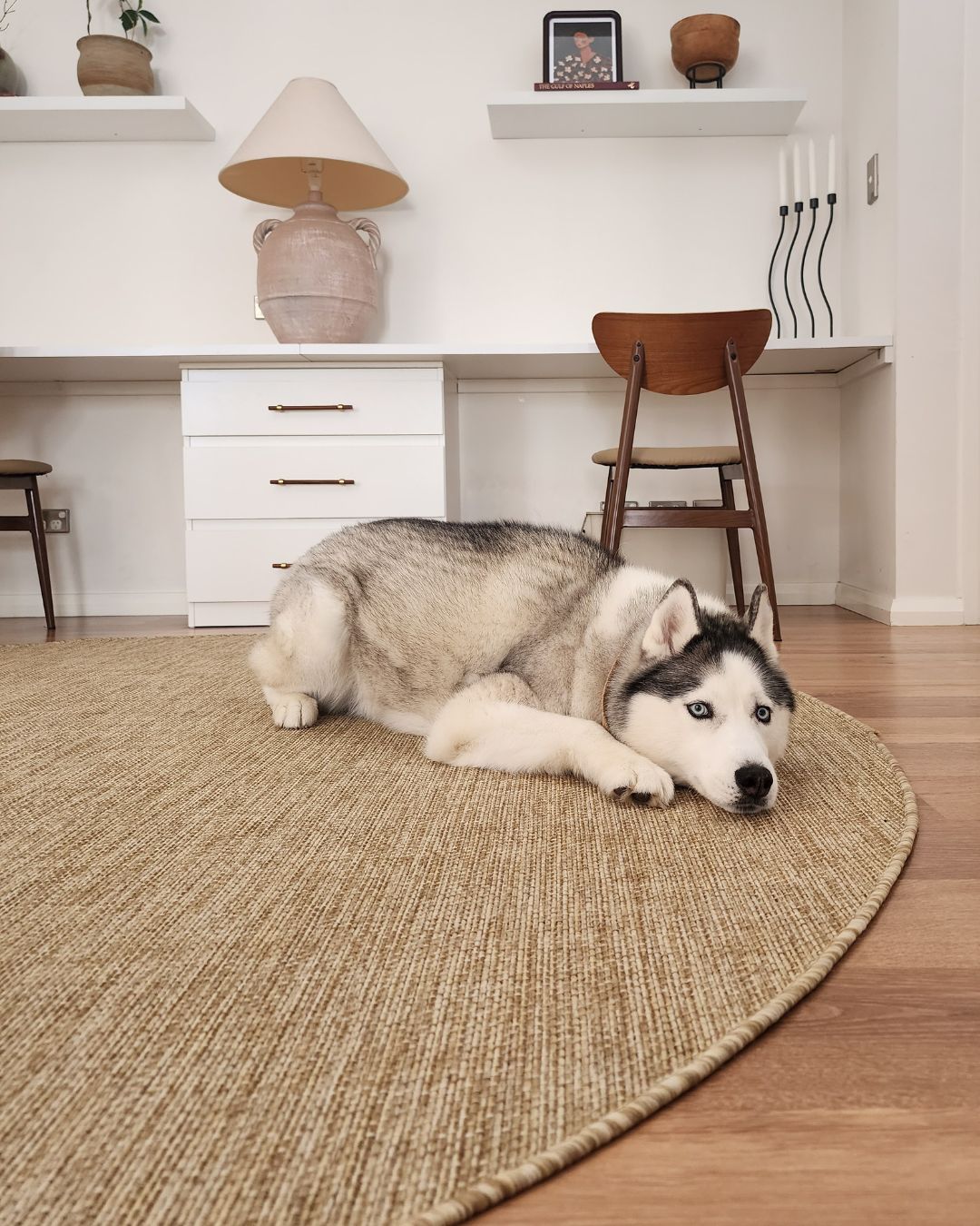Dune Natural Beige Woven Indoor Outdoor Round Rug