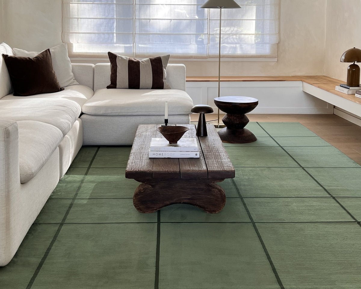 Edelle Tonal Olive Velvet Rug