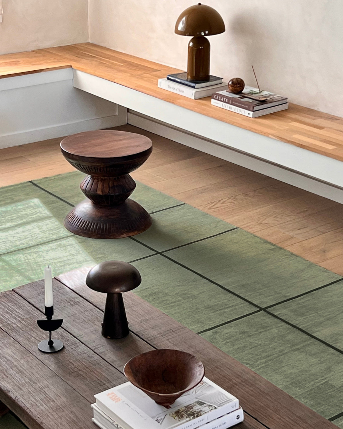 Edelle Tonal Olive Velvet Rug