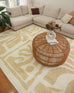 Edna Beige Cream Waves and Palms Washable Rug