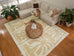 Edna Beige Cream Waves and Palms Washable Rug