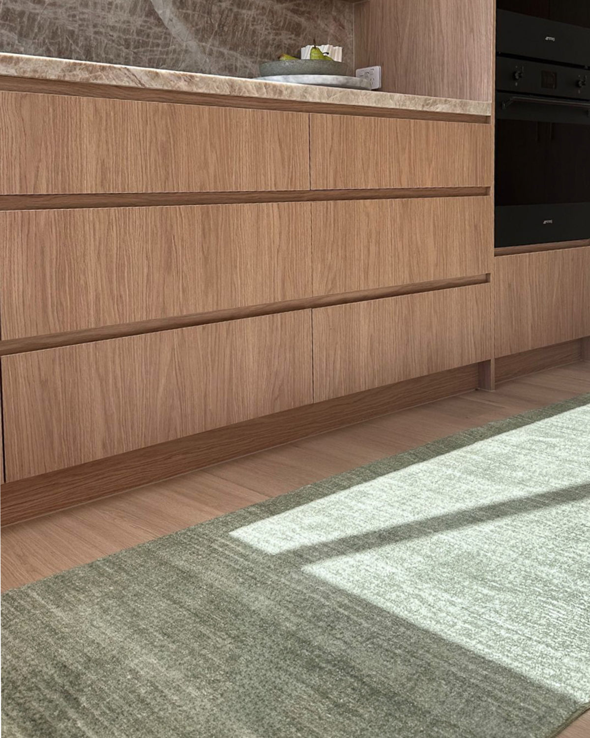 Elena Green Minimal Washable Runner Rug