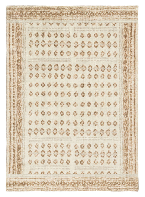 Ellora Brown Beige Tribal Boho Pattern Washable Rug