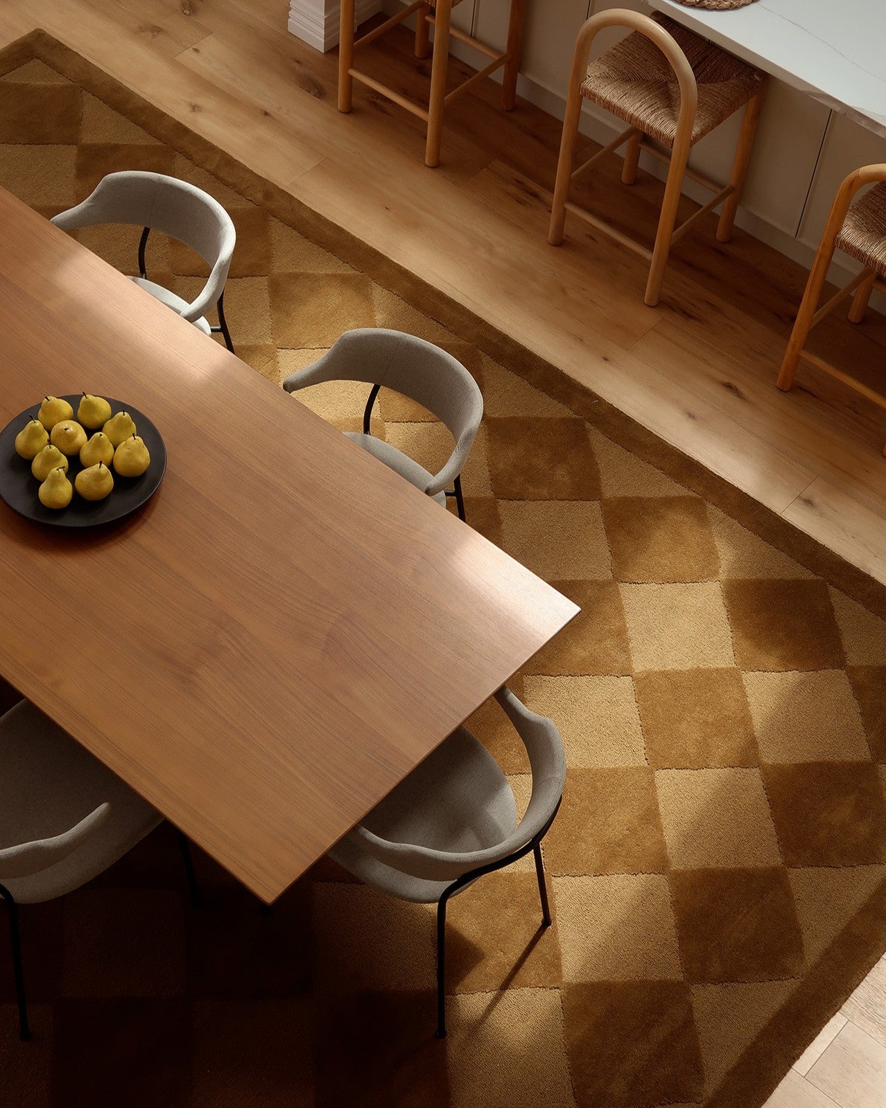 Emeka Moss Brown Diamond Hand-Tufted Rug