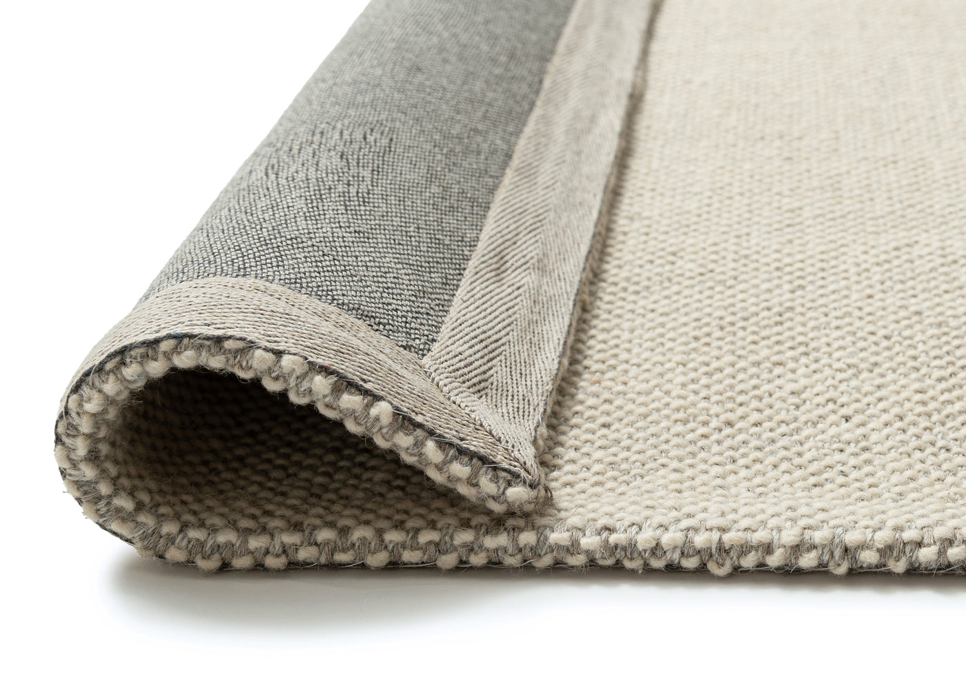 Eminah Cream Beige Handmade Wool Rug