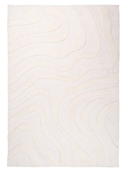 Eniko Abstract Cream Washable Wool Rug